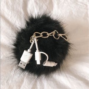 Fuzzy Keychain Phone Charger